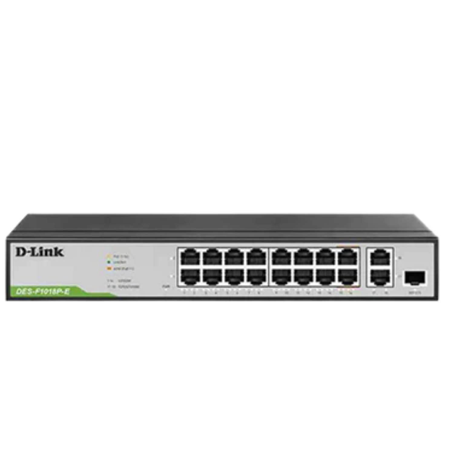 16-Port Fast Ethernet PoE Switch with 1 Gigabit Port + 1 Combo Uplink Port (HW : H3 & H4)