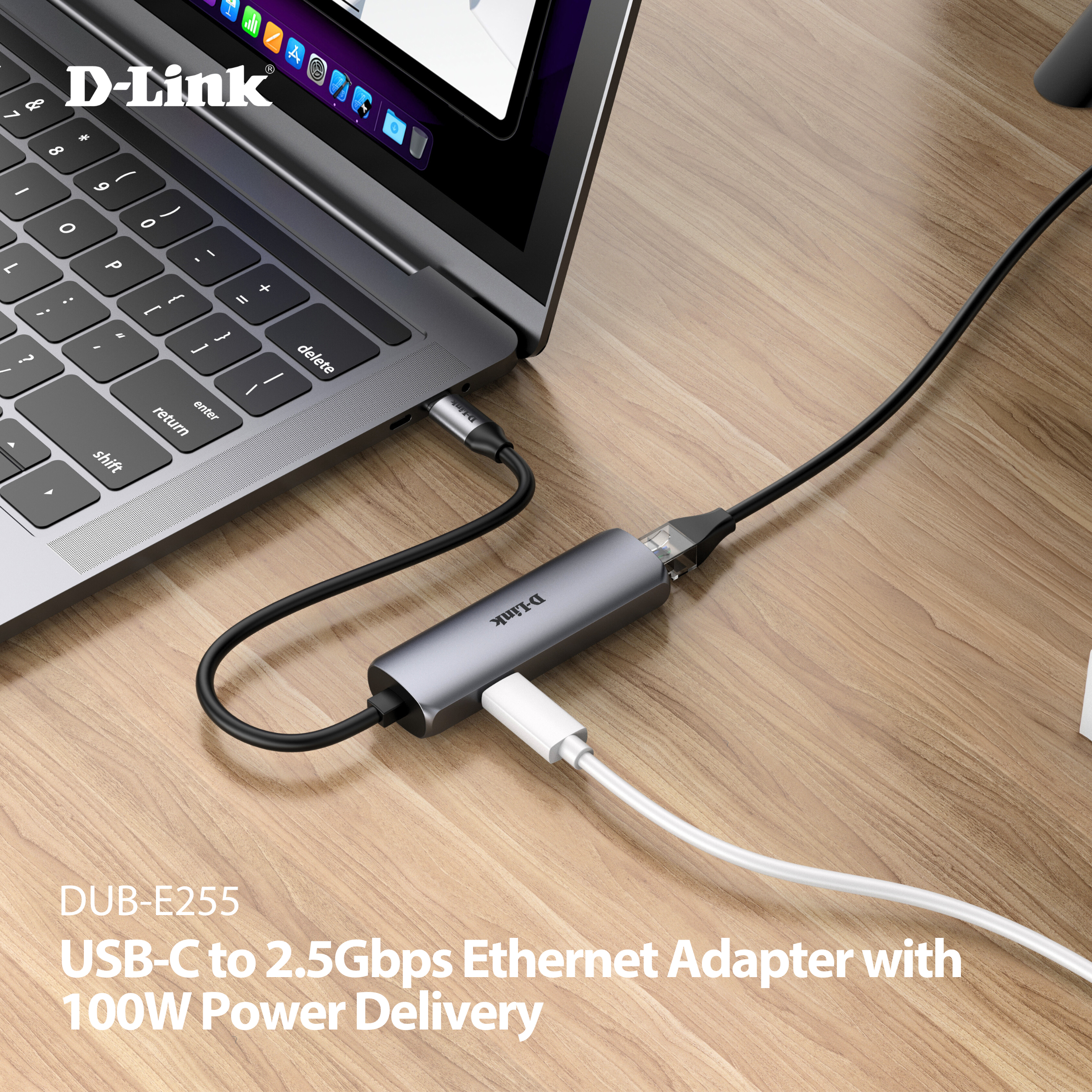 USB-C to 2.5Gbps Ethernet Adapter with 100W Power Delivery