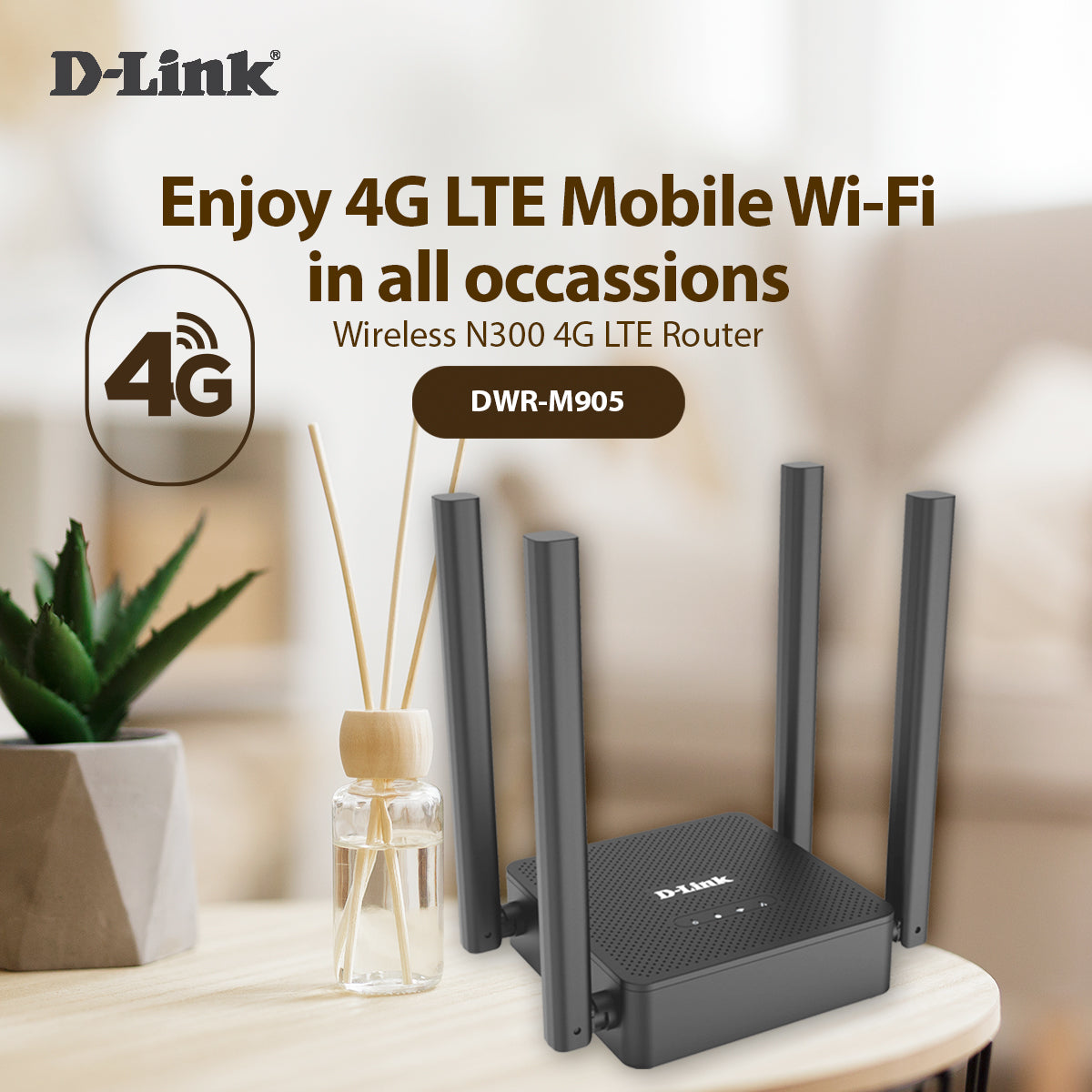 4G LTE N300 Mobile Router with LAN & WAN