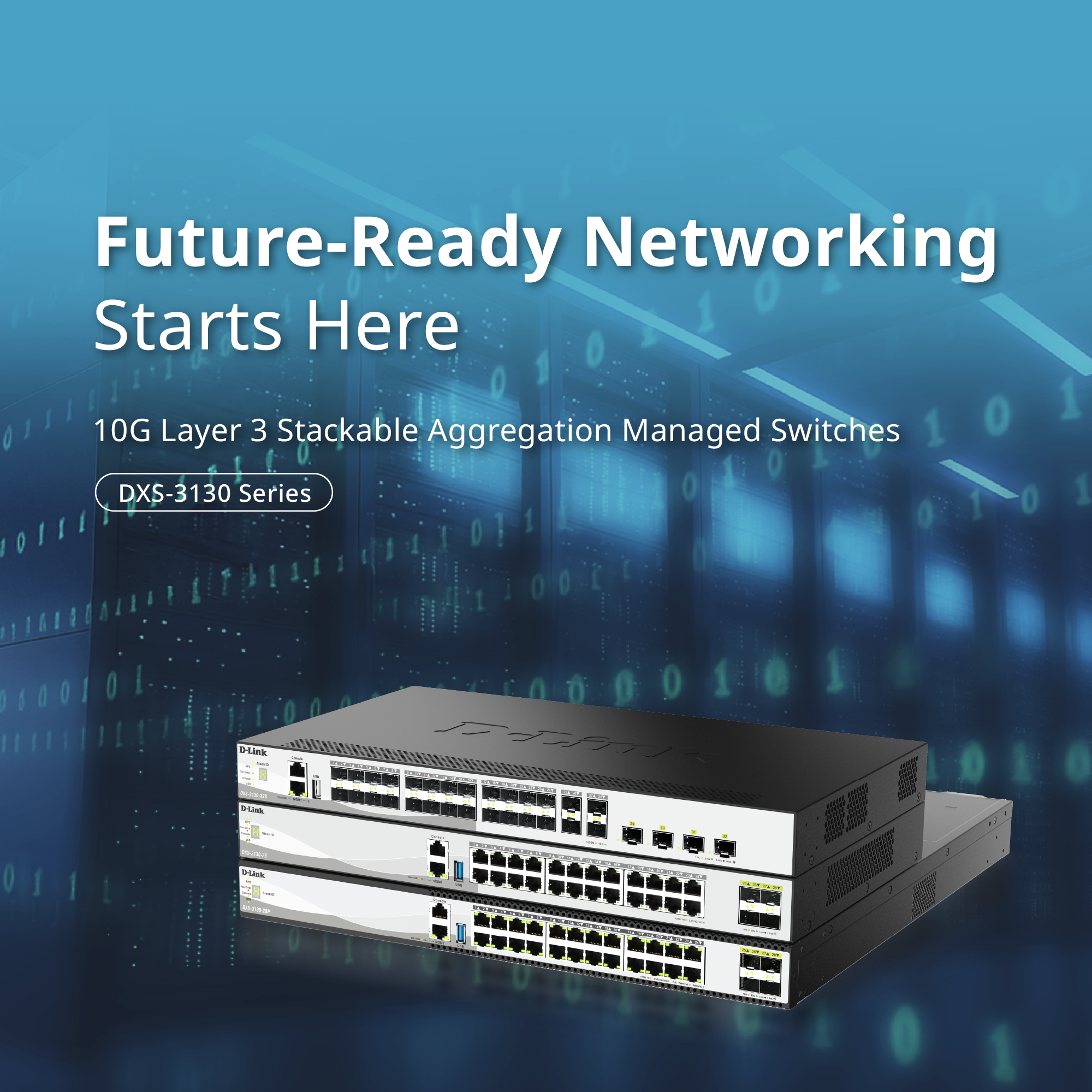 32-Port 10G Layer 3 Stackable Aggregation Managed Fiber Switch