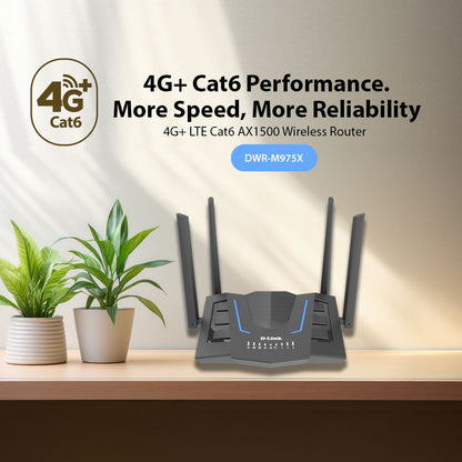 4G LTE Cat6 AX1500 Gigabit Mobile Router LAN & WAN