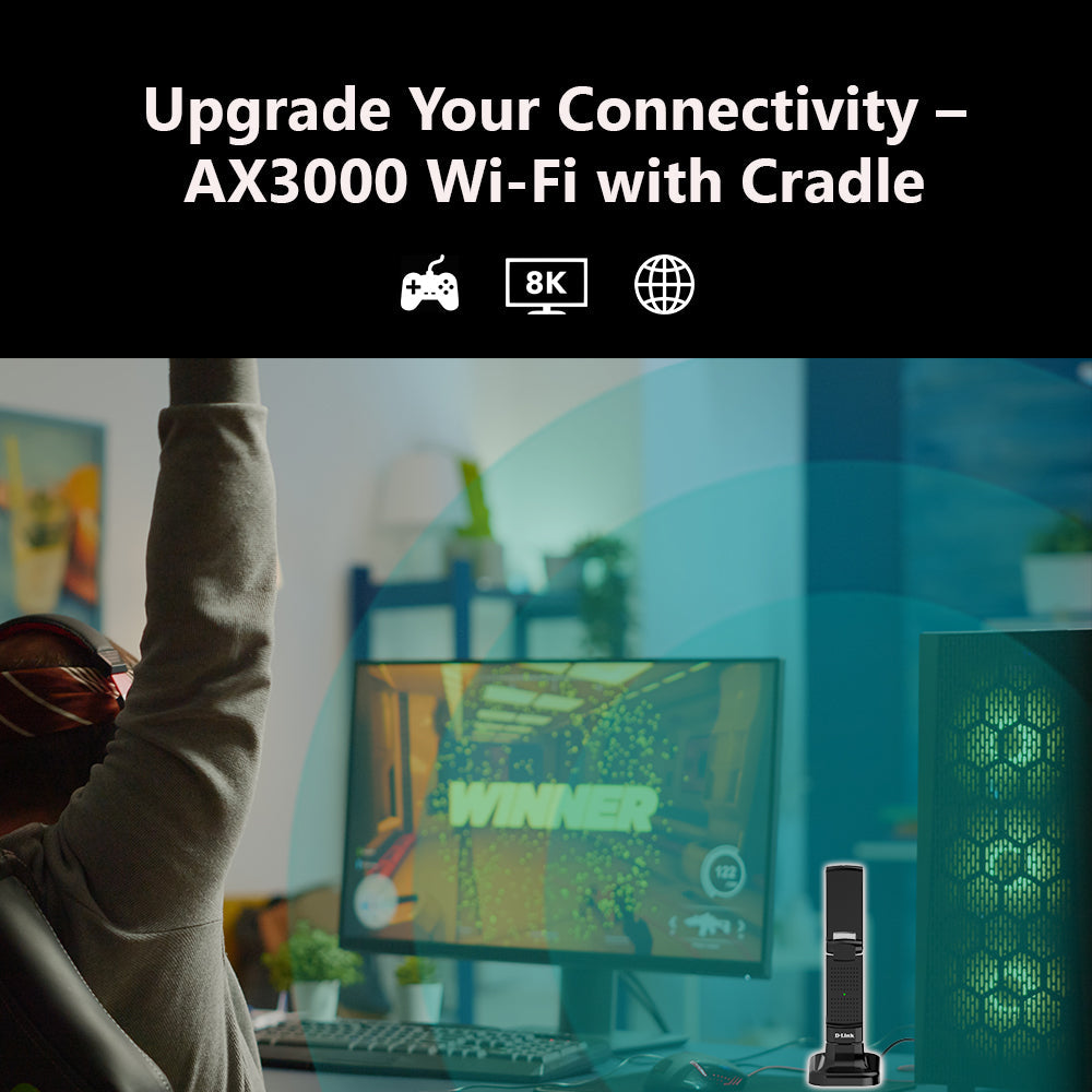 Wireless AX3000 Wi-Fi 6 High Gain USB 3.0 Adapter