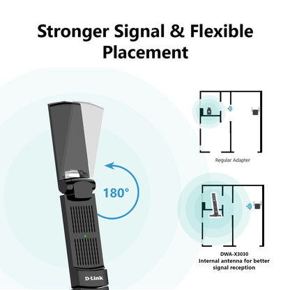Wireless AX3000 Wi-Fi 6 High Gain USB 3.0 Adapter