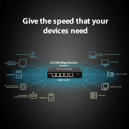 5-port 2.5G with 1-Port SFP+ Web Management Desktop Switch